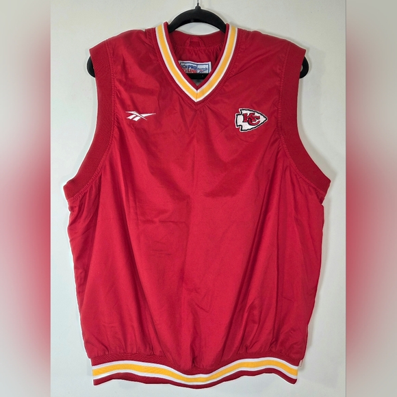 VINTAGE REEBOK NFL KANSAS CITY CHIEFS PULLOVER VEST. - Picture 1 of 7